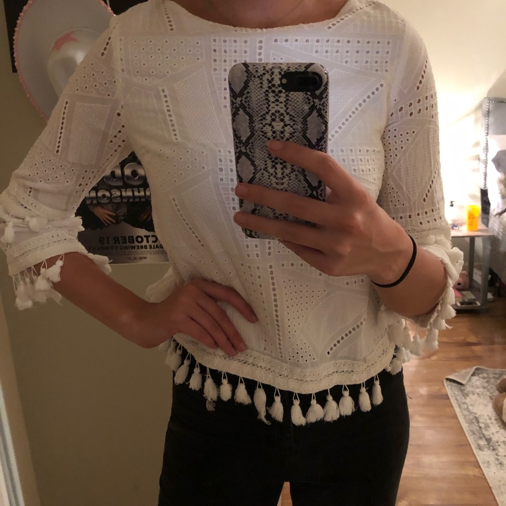 Crochet tassel top